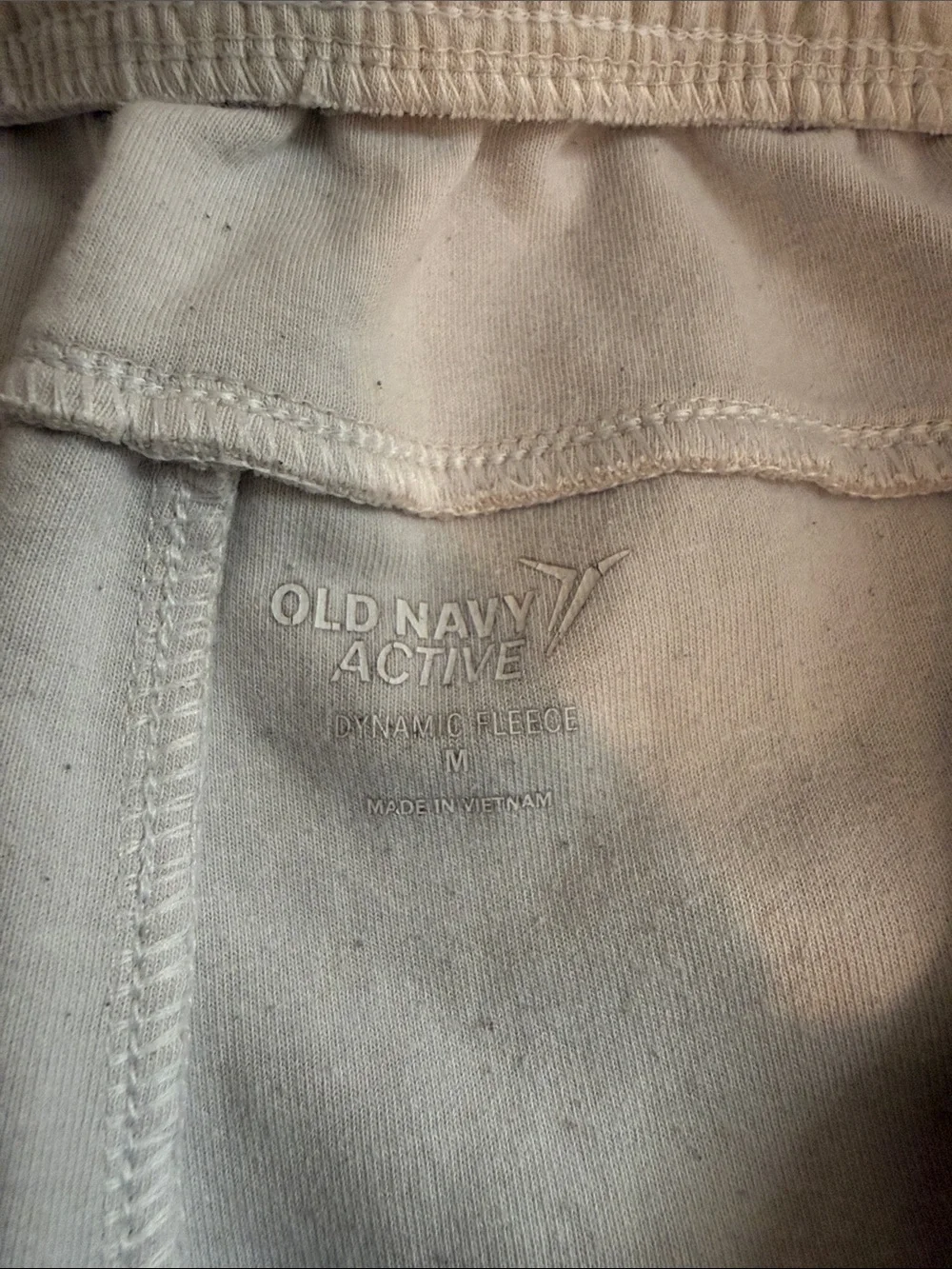 Old Navy Beige Athletic Shorts with Black Zip Pockets